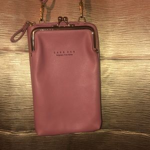 Carr Ken Dusty Rose Crossbody Cell Phone Purse Shoulder bag Wallet NWOT